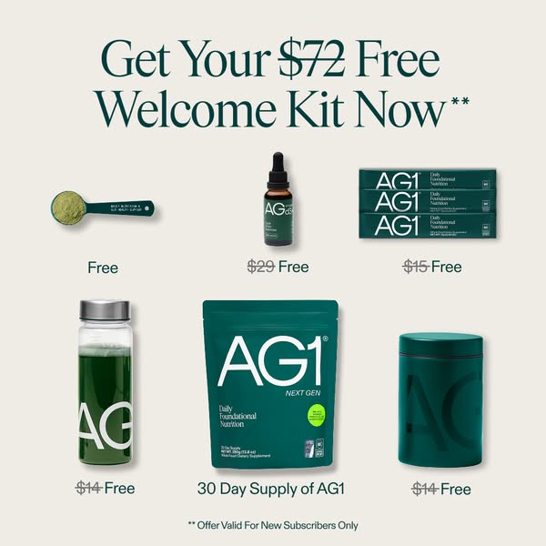AG1 ad, running 155 days: Clinically-Backed Nutrition Support