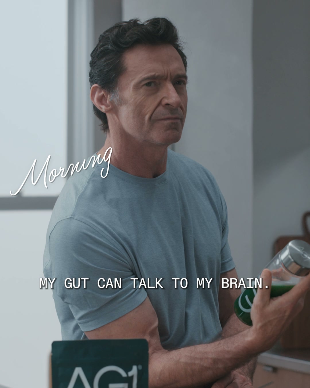 AG1 ad, running 66 days: Hugh Jackman is a Morning Person