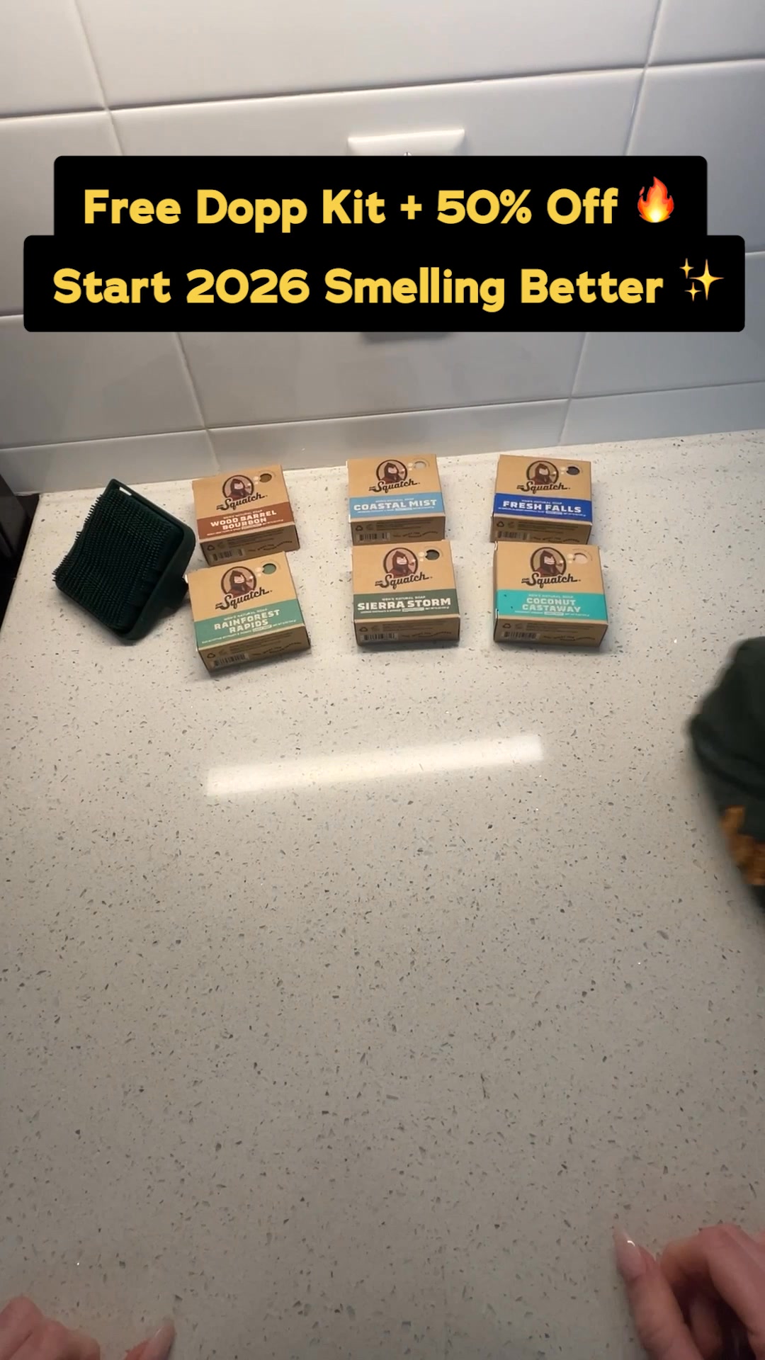Dr. Squatch ad, running 119 days: 🤯 FREE TOILETRY BAG + 50% OFF 🤯